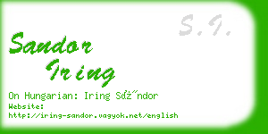 sandor iring business card